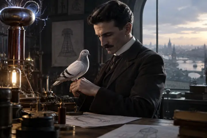Tesla and his pigeon