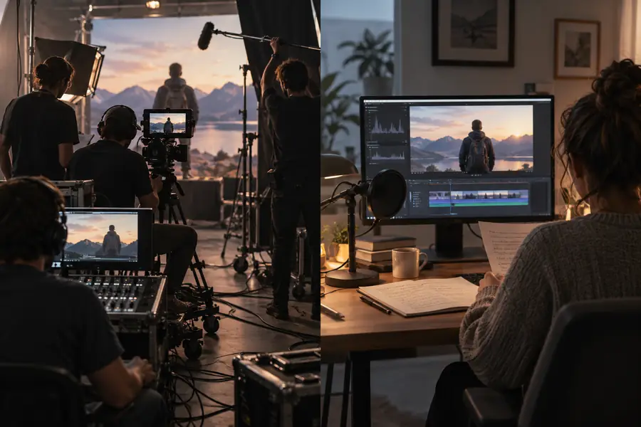A structured video draft in an editing workspace